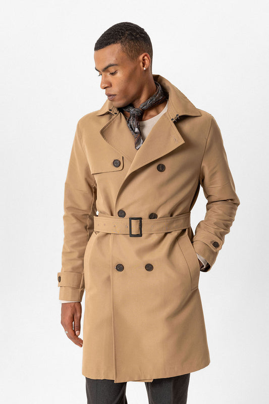 Belted Double Breasted Trench Coat