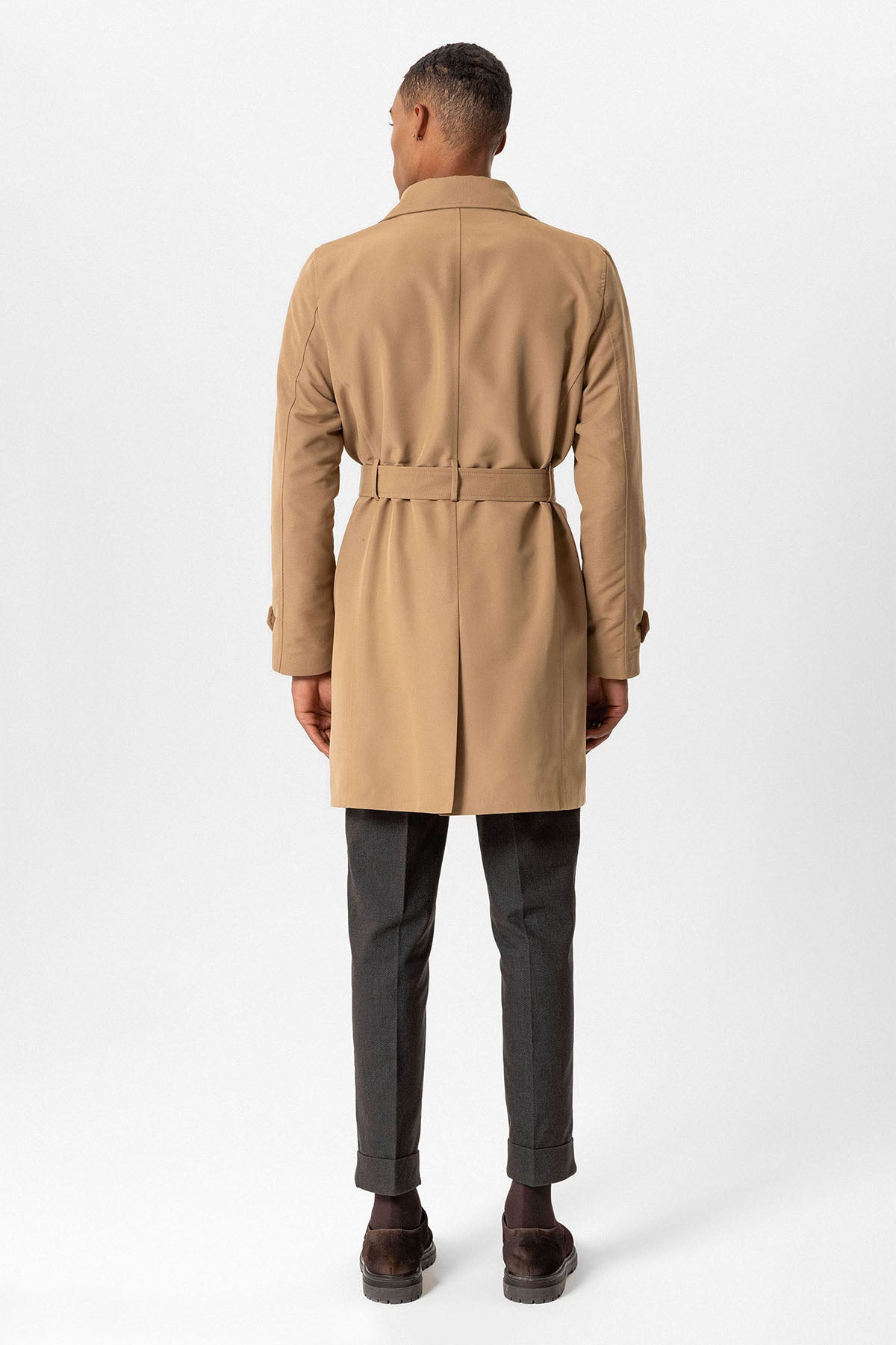 Belted Double Breasted Trench Coat