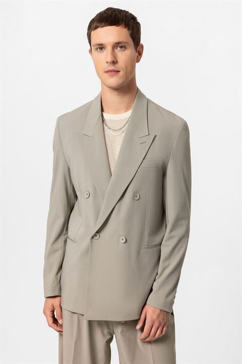 Single Button Double-Breasted Men's Blazer Jacket