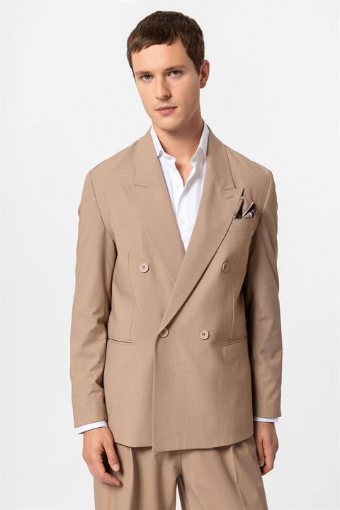 Single Button Double-Breasted Men's Blazer Jacket