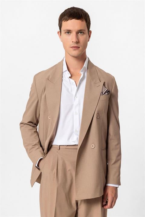 Single Button Double-Breasted Men's Blazer Jacket