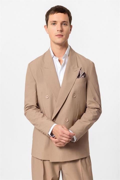 Single Button Double-Breasted Men's Blazer Jacket