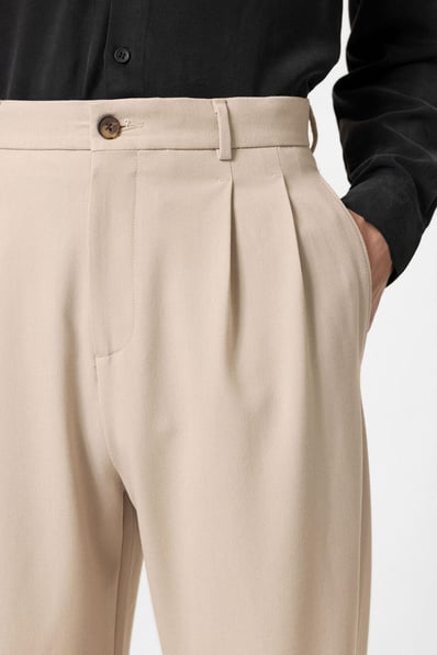 High Waist Pleated Comfortable Fit Men's Trousers