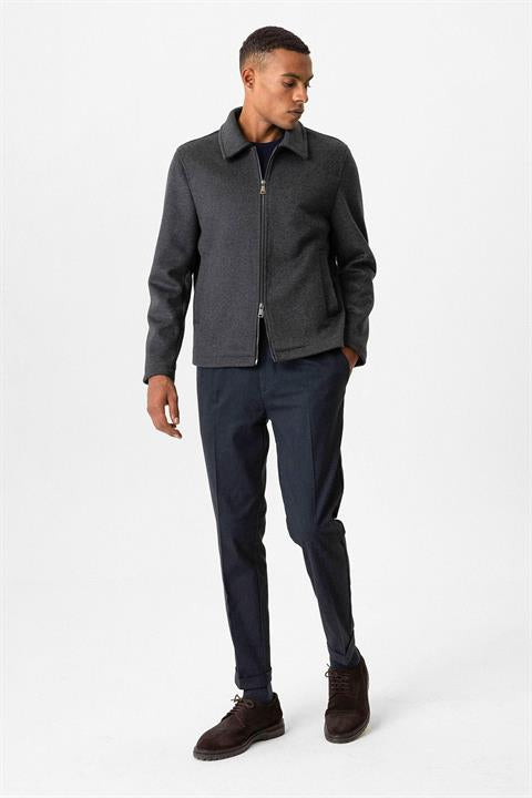 Anthracite Wool Blend Seasonal Men's Coat