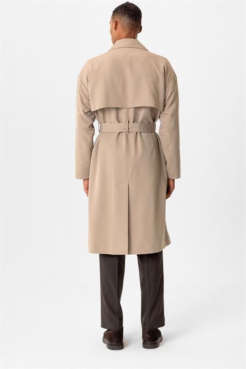 Double Breasted Closure Belted Trench Coat