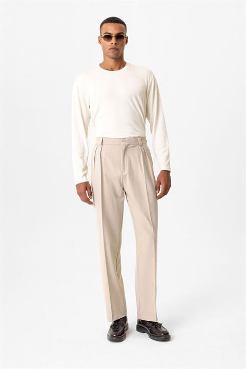 High Waist Pleated Relaxed Fit Baggy Men's Pants