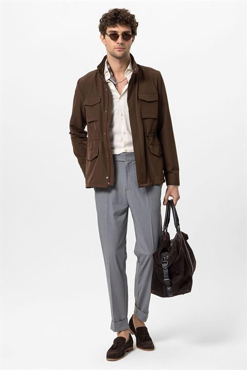 High Collar Safari Men's Coat