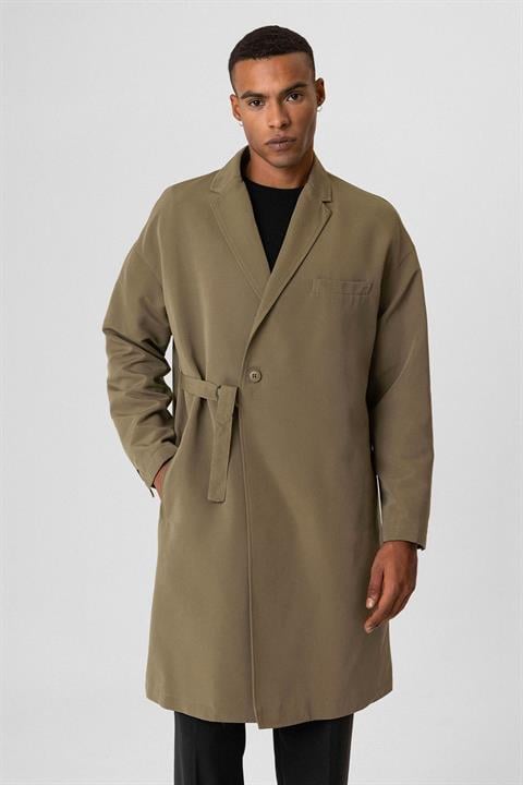 Men's Trench Coat With Buckle Detail