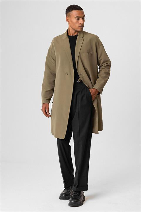 Men's Trench Coat With Buckle Detail