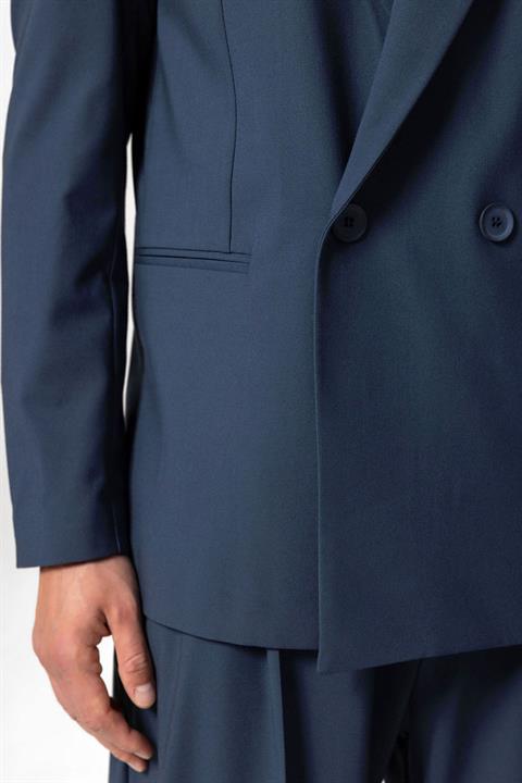 Single Button Double-Breasted Men's Blazer Jacket