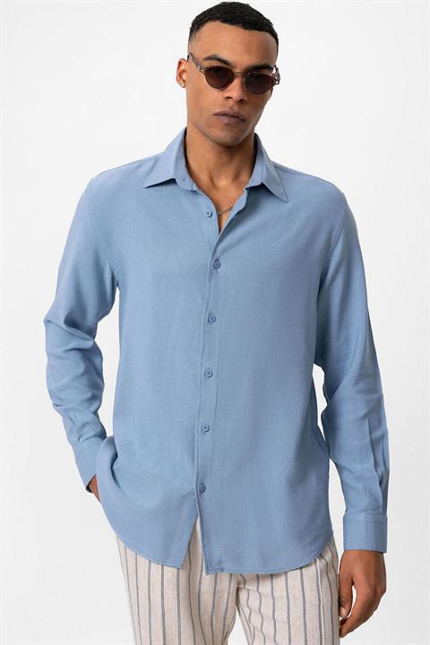 Indigo Long Sleeve Men's Shirt