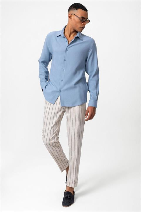 Indigo Long Sleeve Men's Shirt