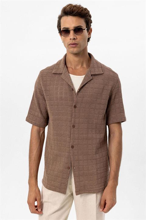 Apache Collar Square Knitted Men's Shirt