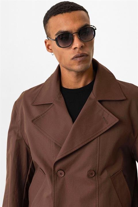 Crop Fit Men's Trench Coat