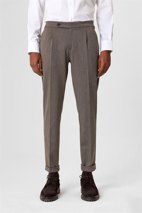 High Waist Pleated Double Leg Men's Trousers