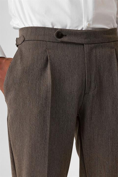 High Waist Pleated Double Leg Men's Trousers