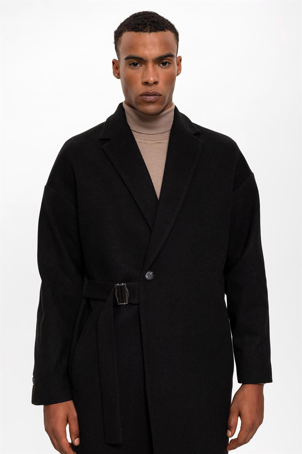 Belted Oversize Men's Coat