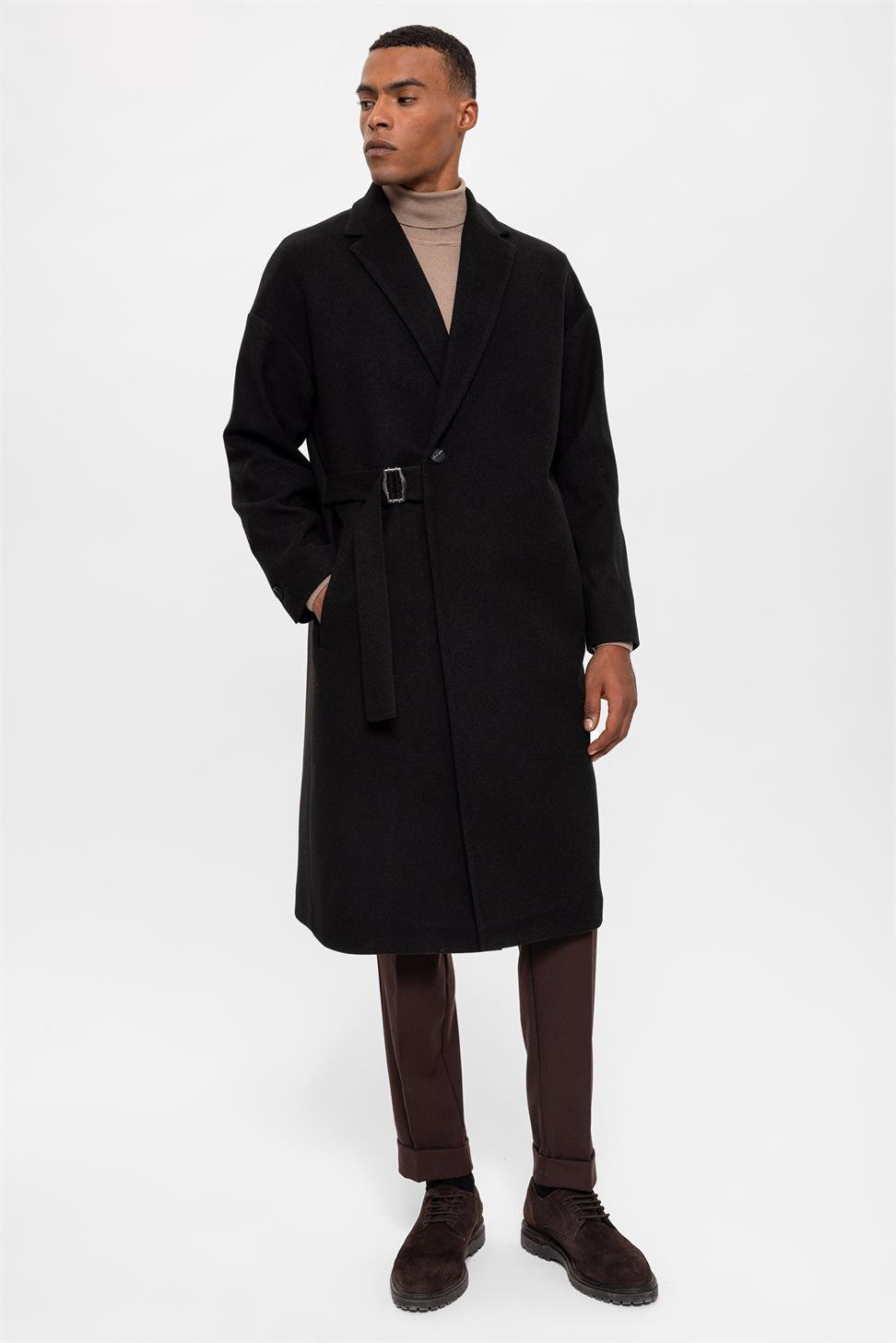 Belted Oversize Men's Coat