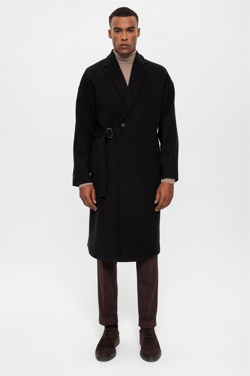 Belted Oversize Men's Coat