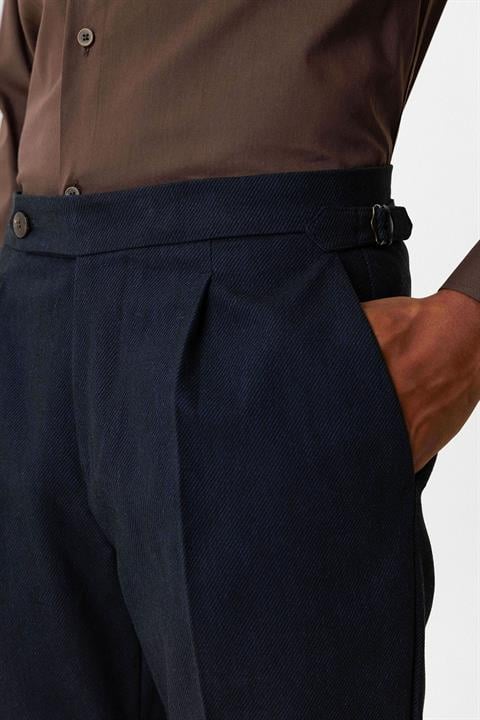 High Waist Pleated Double Leg Men's Trousers