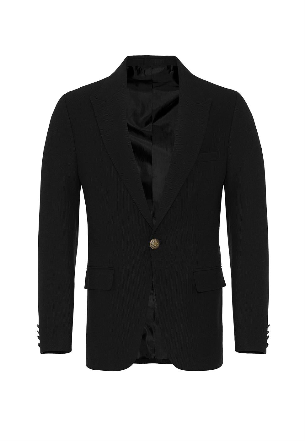 Metal Single Button Men's Blazer Jacket