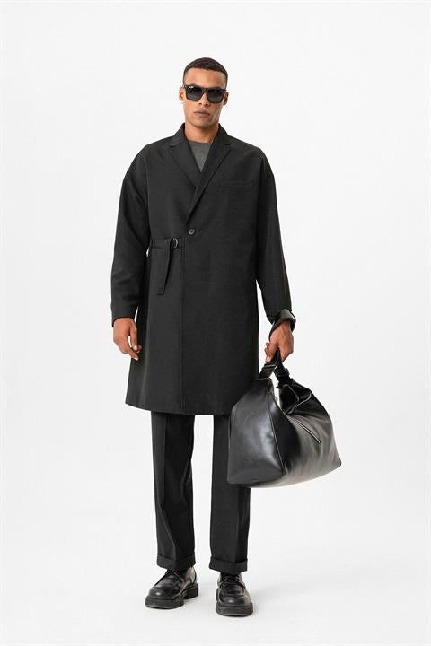 Men's Trench Coat With Buckle Detail