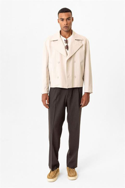 Crop Fit Men's Trench Coat